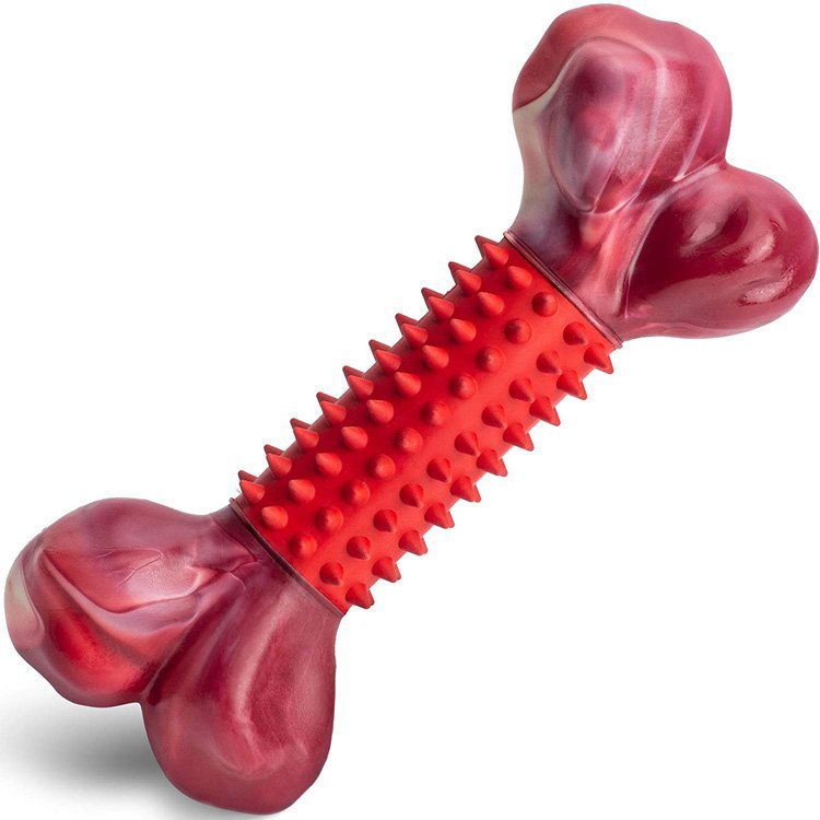 apasiri dog chew toy shaped like red bone