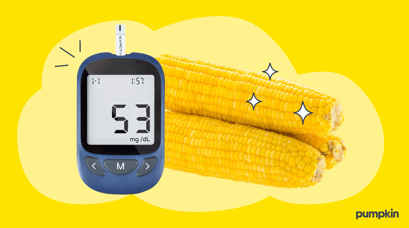 ears of corn with glycemic monitor