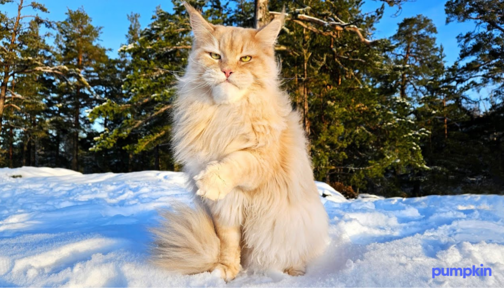 Maine Coon in the Snow