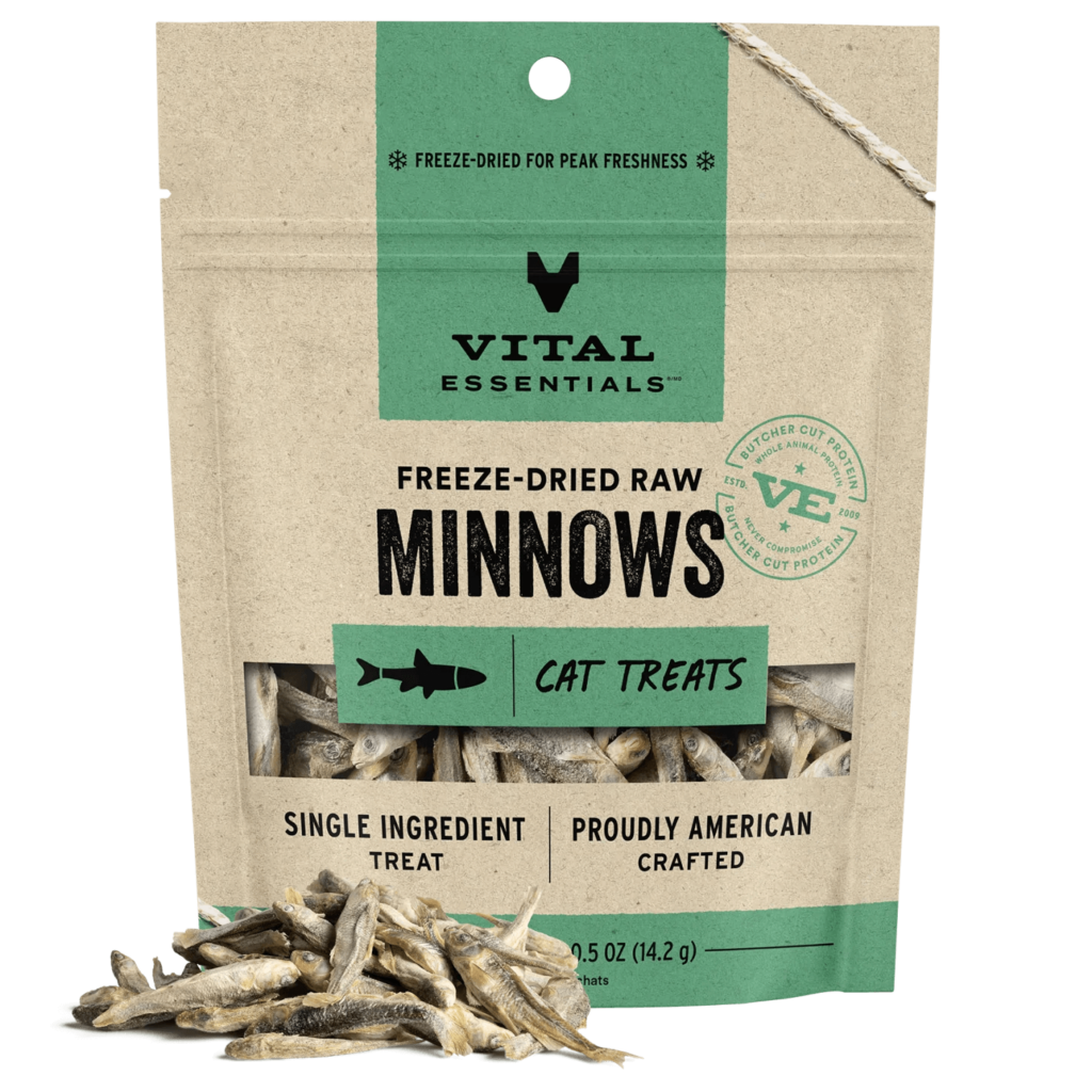 1 oz bag of Vital Essentials Freeze-Dried Minnows cat treats